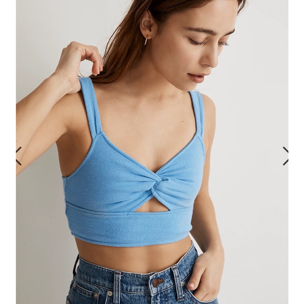 Madewell Cropped Blue Twist Top